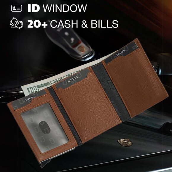 Artisanal Handcrafted Full Grain Leather Wallet for Men - Sleek RFID Card Holder - Picture 6 of 6